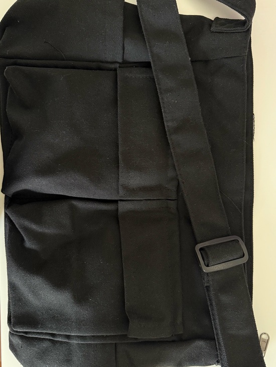 Handbags - Classic Black Canvas Messenger Bag - Crossbody